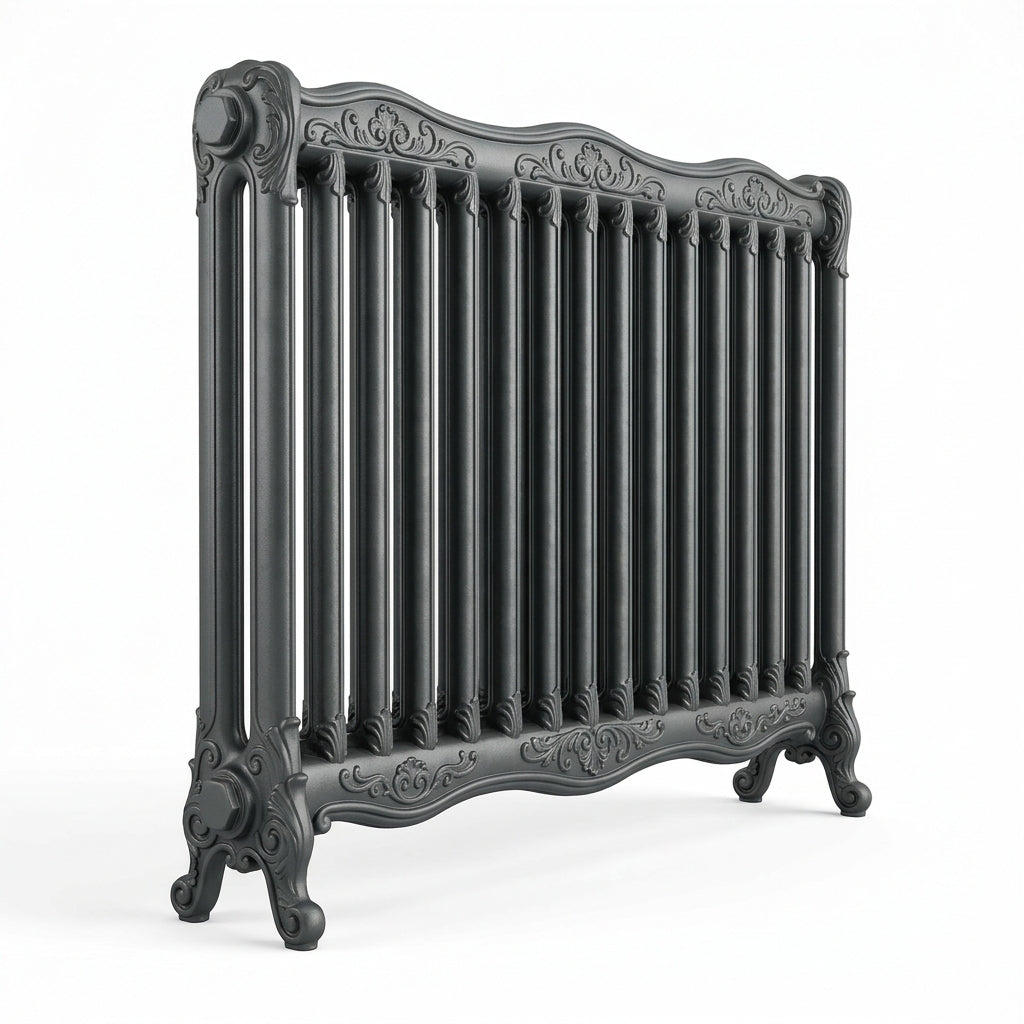 Rococo Aluminium 3 Column Radiator, 770mm high, in Anthracite 7016
