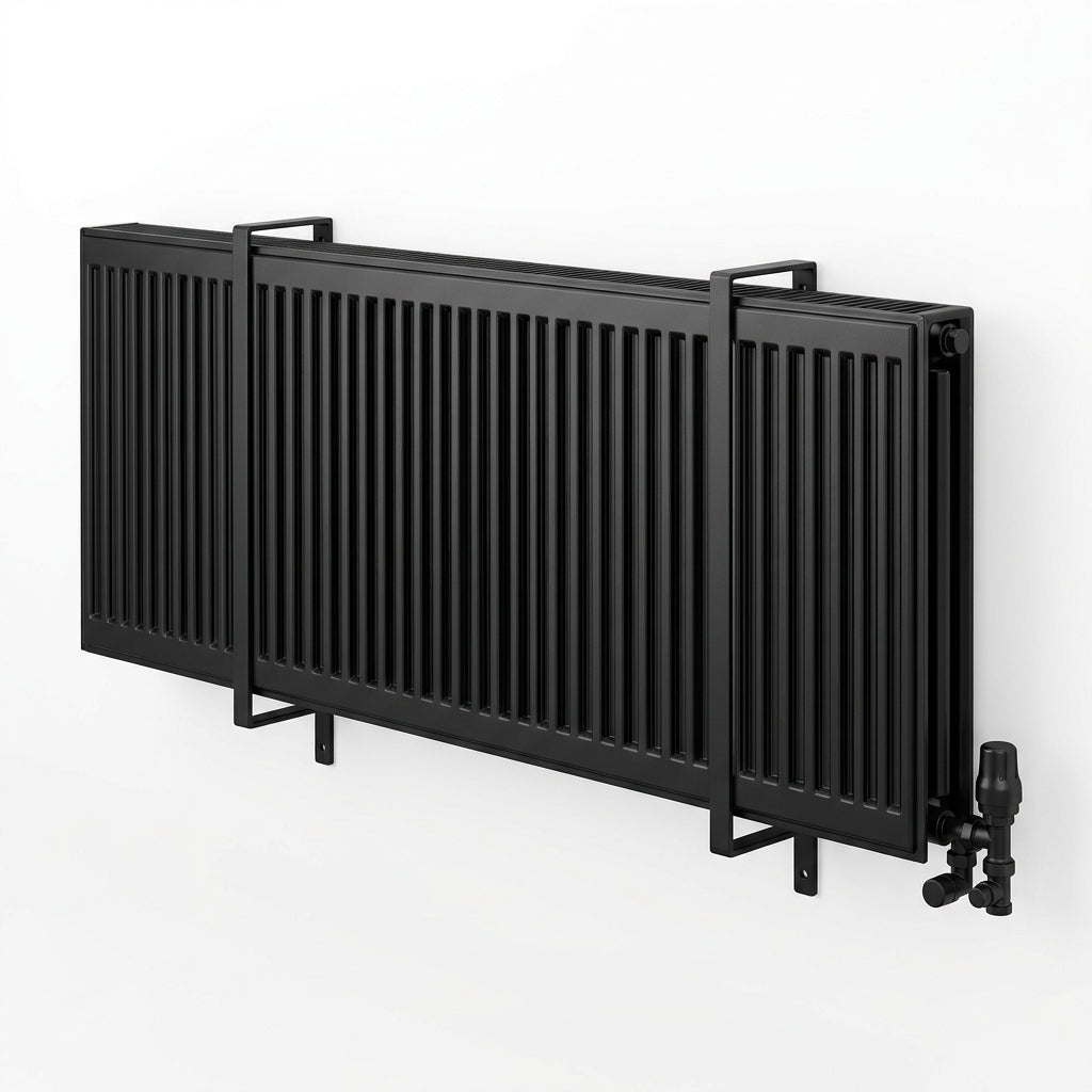 Arroll Steel 2 Column Horizontal Radiator – 600mm in Black RAL 9005