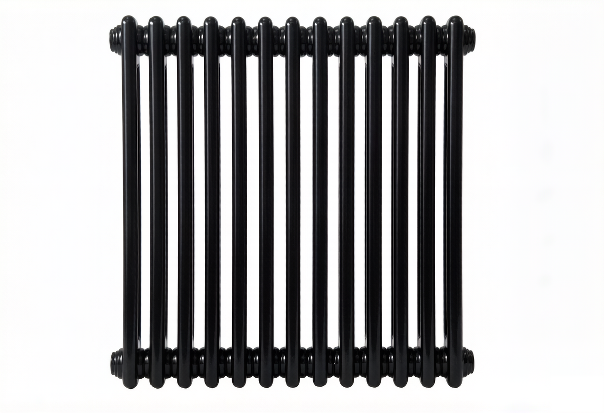 Arroll Steel 2 Column Horizontal Radiator – 600mm in Black RAL 9005