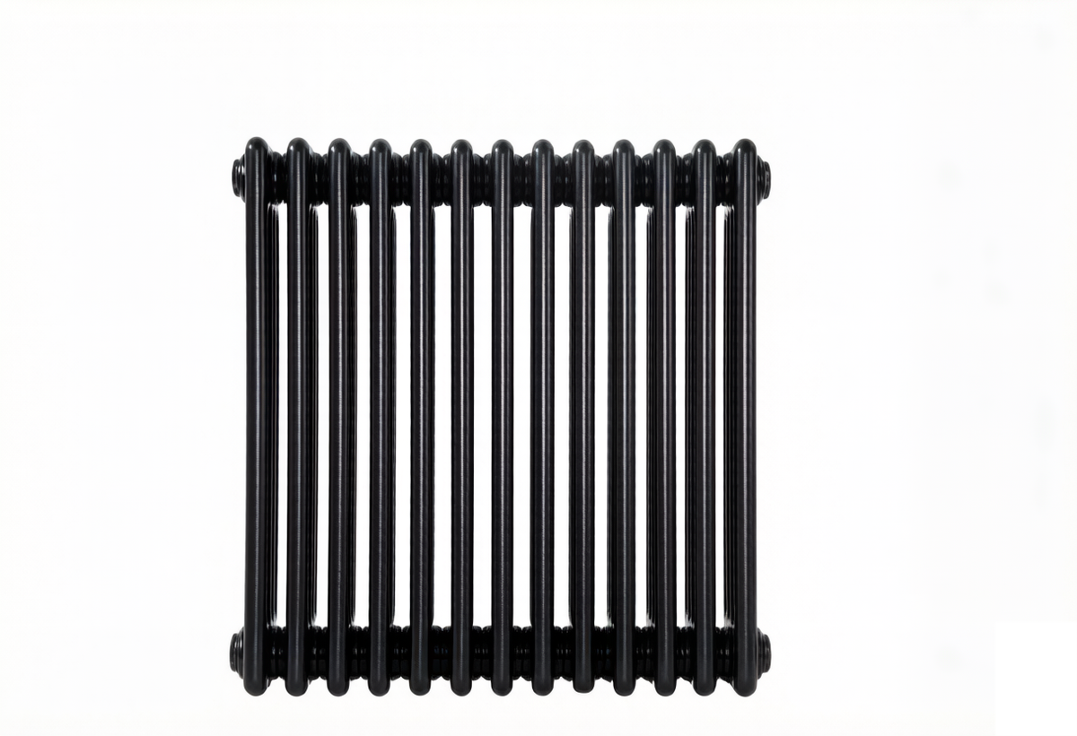Arroll Steel 4 Column Horizontal Radiator – 600mm in Black RAL 9005